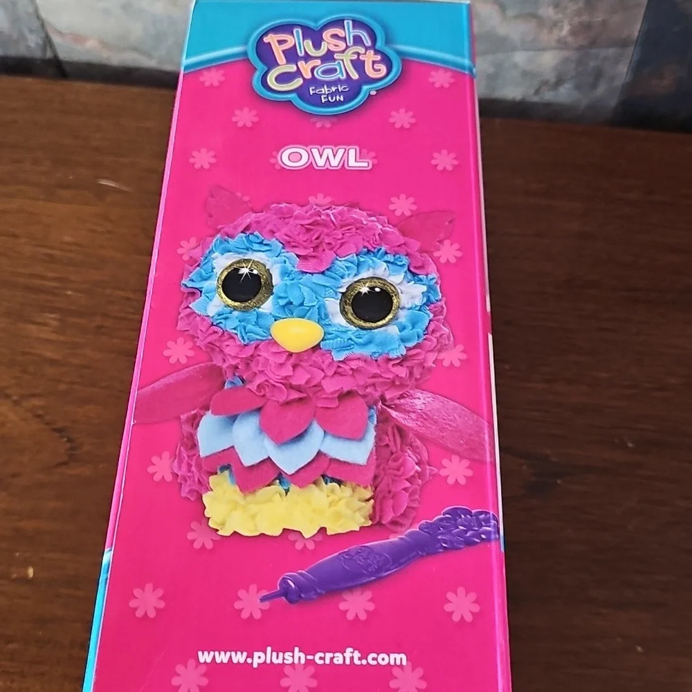 Owl - Blue and Pink Fabric Plush Craft